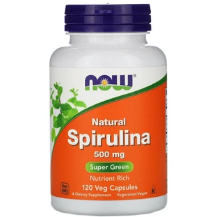 Спіруліна натуральна Now Foods Spirulina 500 мг, 120 вегетаріанських капсул