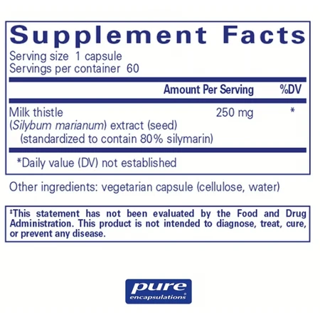 Силімарин Pure Encapsulations Silymarin, 60 капсул: ціни та характеристики
