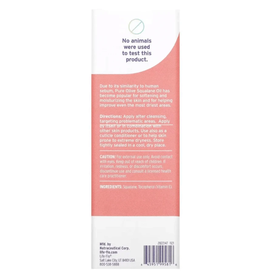 Оливкова скваланова олія Life Flo Health Pure Olive Squalane Oil, чиста, 59 мл: ціни та характеристики