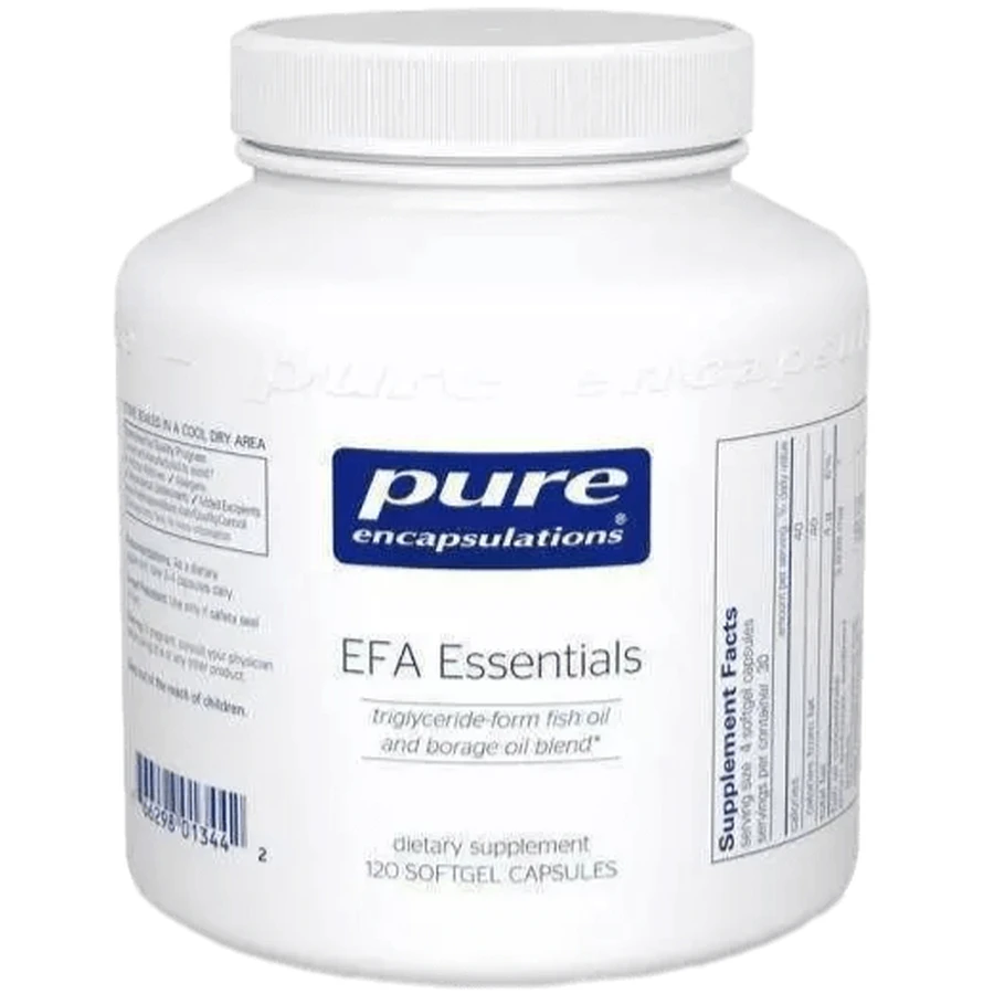 Риб'ячий жир Pure Encapsulations EFA Essentials в тригліцеридній формі з маслом огірочника, 120 капсул: ціни та характеристики