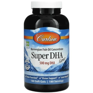 Рыбий жир Carlson Super-DHA Gems 500 мг, 180 капсул