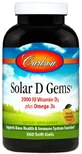 Рыбий жир с витамином Д3 Carlson Solar D Gems 2000 МЕ,  лимон, 360 капсул