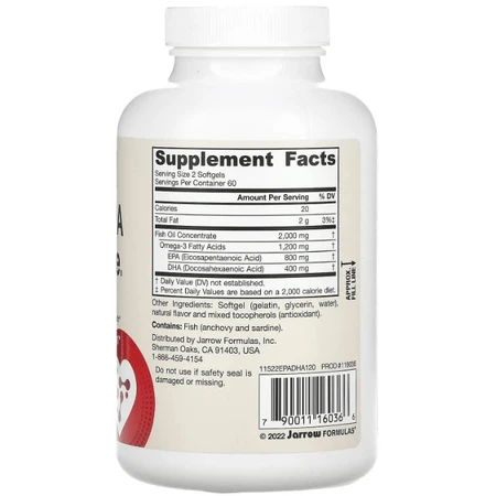 Риб'ячий жир баланс Jarrow Formulas EPA-DHA Balance, 120 капсул: ціни та характеристики