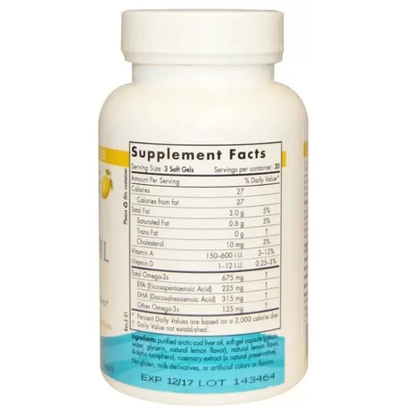 Рыбий жир из печени трески Nordic Naturals Cod Liver Oil 1000 мг, лимон, арктический, 90 капсул: цены и характеристики