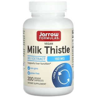 Расторопша Jarrow Formulas Milk Thistl 150 мг, стандартизированная,  200 вегетарианских капсул