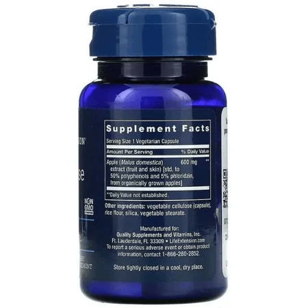 Поліфеноли яблучні Life Extension AppleWise Polyphenol 600 мг, екстракт, 30 капсул: ціни та характеристики