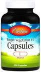 Пустые растительные капсулы Carlson Empty Vegetarian Capsules #1, 200 шт.