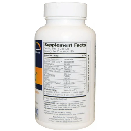 Пробиотики + ферменты Enzymedica Digest Gold + Probiotics, 180 капсул: цены и характеристики
