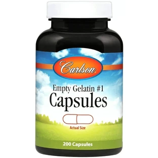 Порожня желатинова капсула Carlson Empty Caps # 1, Med-SM, 200 шт.