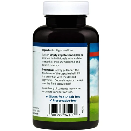 Пустые растительные капсулы Carlson Empty Vegetarian Capsules #2, 200 шт.: цены и характеристики