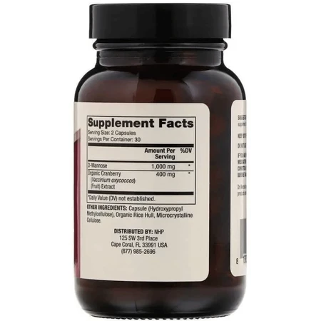 Поддержка почек с клюквой Dr. Mercola D-Mannose and Cranberry, 60 капсул: цены и характеристики