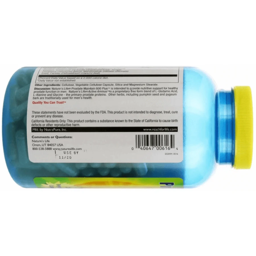 Підтримка простати 600+ Nature's Life Prostate Maintain, 250 вегетаріанських капсул: ціни та характеристики