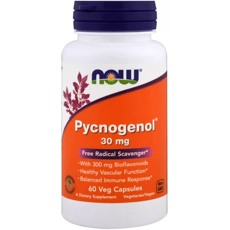 Пікногенол Now Foods Pycnogenol 30 мг, 60 вегетаріанських капсул: ціни та характеристики