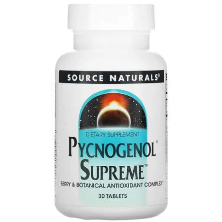 Пикногенол максимальный Source Naturals Pycnogenol Supreme, 30 таблеток: цены и характеристики