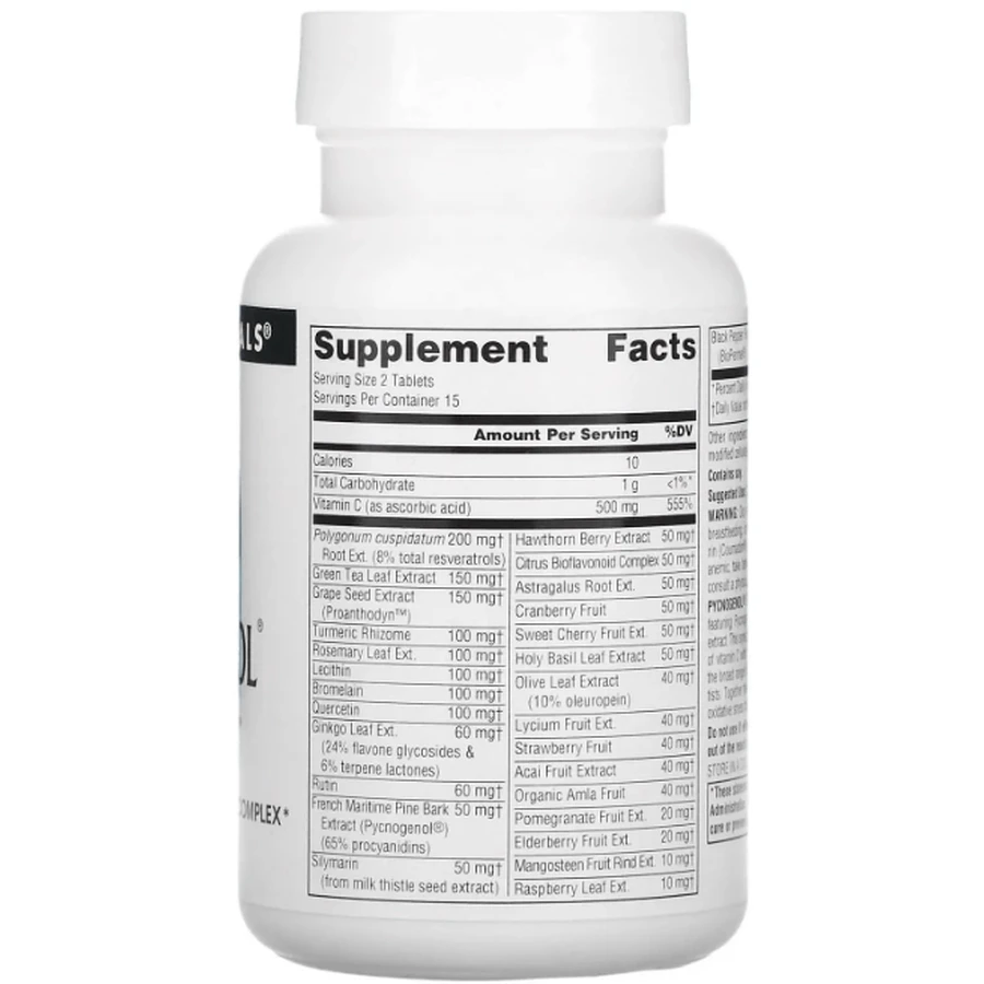 Пикногенол максимальный Source Naturals Pycnogenol Supreme, 30 таблеток: цены и характеристики