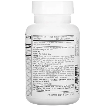 Пикногенол максимальный Source Naturals Pycnogenol Supreme, 30 таблеток: цены и характеристики