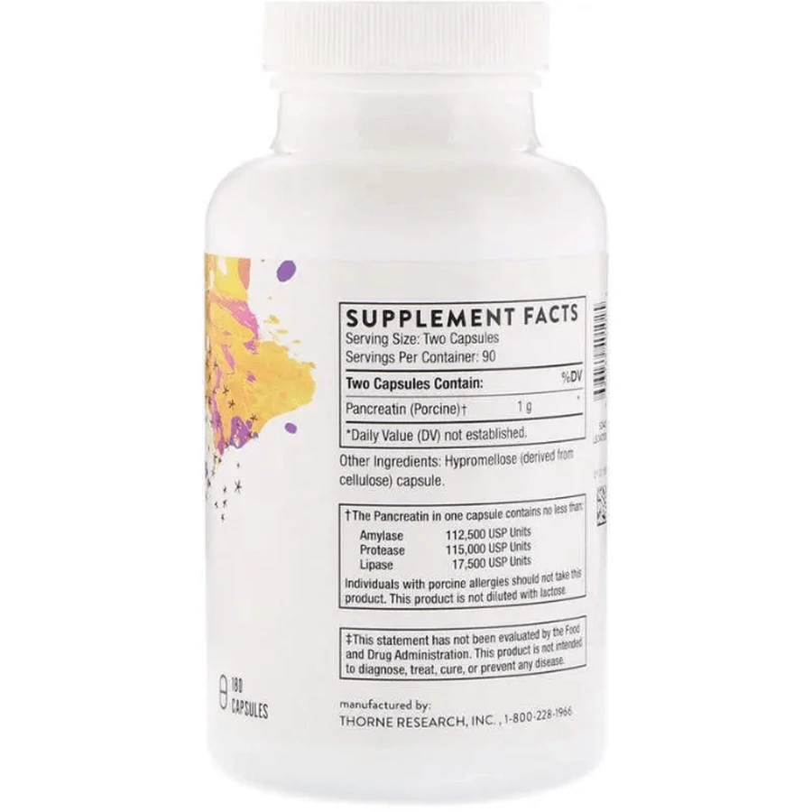 Панкреатин Thorne Dipan-9 Pancreatic Enzymes, 180 капсул: цены и характеристики