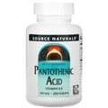 Пантотеновая кислота Source Naturals Pantothenic Acid 100 мг, 250 таблеток