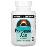 Пантотенова кислота Source Naturals Pantothenic Acid 100 мг, 250 таблеток