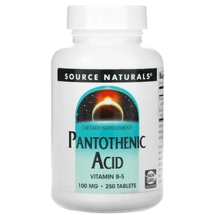 Пантотеновая кислота Source Naturals Pantothenic Acid 100 мг, 250 таблеток
