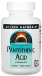 Пантотеновая кислота Source Naturals Pantothenic Acid 100 мг, 250 таблеток