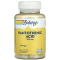 Пантотеновая кислота Solaray Pantothenic Acid 500 мг, 100 вегетарианских капсул