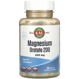 Оротат магния KALMagnesium Orotate 200, 200 мг, 120 вегетарианских капсул (50 мг на капсулу)