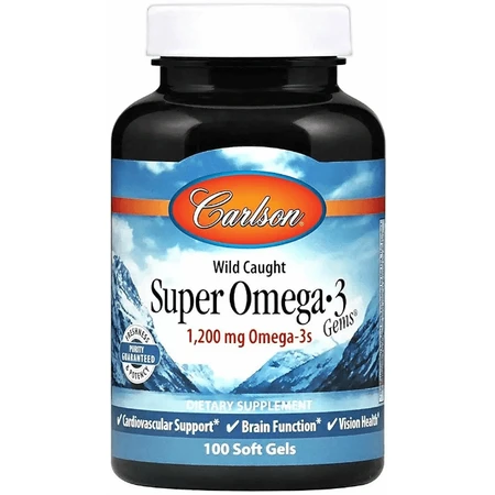 Омега-3, рыбий жир Carlson Omega-3 Gems Fish Gel 1200 мг, 100 капсул: цены и характеристики