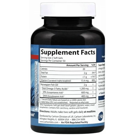 Омега-3, рыбий жир Carlson Omega-3 Gems Fish Gel 1200 мг, 100 капсул: цены и характеристики