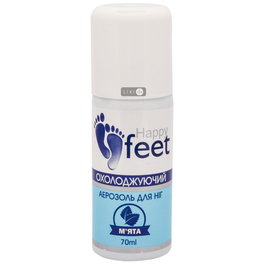 Аэрозоль для ног Happy Feet охлаждающий Мята 70 мл: цены и характеристики