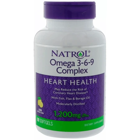 Омега 3-6-9 Natrol Omega 3-6-9 Complex 1200 мг, с лимонным вкусом, 90 капсул: цены и характеристики
