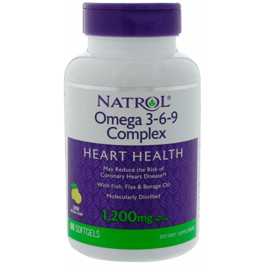 Омега 3-6-9 Natrol Omega 3-6-9 Complex 1200 мг, с лимонным вкусом, 90 капсул: цены и характеристики