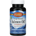 Масло лосося Омега-3 Carlson Omega-3 Enriched Salmon Oil 250 мг, норвежское, 50 гелевых капсул: цены и характеристики