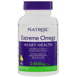 Омега Extreme Natrol Extreme Omega 2400 мг, лимон,  60 капсул