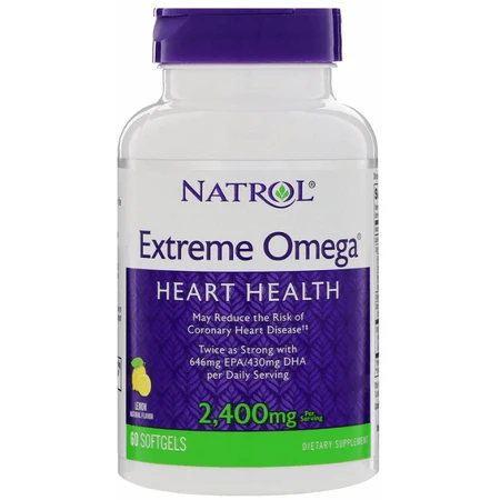 Омега Extreme Natrol Extreme Omega 2400 мг, лимон, 60 капсул: цены и характеристики
