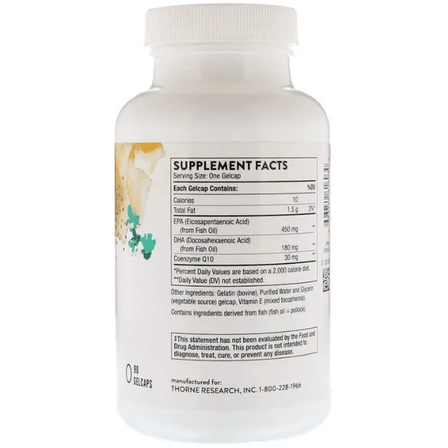 Омега-3 з Коензимом Q-10 Thorne Omega-3 w / CoQ10 , 90 капсул: ціни та характеристики