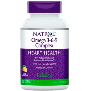 Омега 3-6-9 Natrol Omega 3-6-9 Complex 1200 мг, 60 гелевих капсул