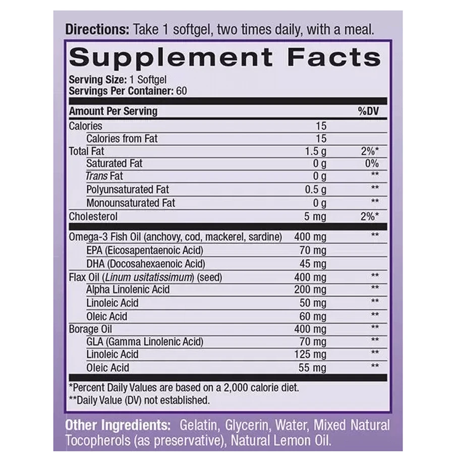 Омега 3-6-9 Natrol Omega 3-6-9 Complex 1200 мг, 60 гелевих капсул: ціни та характеристики