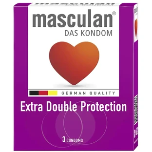 Презервативи Masculan Особливо міцні з пухирцями Extra Double Protection 3 шт.
