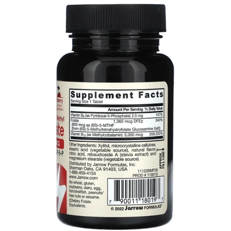 Метилфолат і метил B-12 Jarrow Formulas Methyl B-12 & Methyl Folate, вишня, 60 льодяників: ціни та характеристики