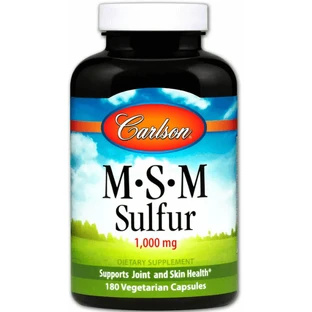 Метилсульфонилметан МСМ Carlson MSM Sulfur 1000 мг, 180 вегетарианских капсул