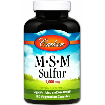 Метилсульфонилметан МСМ Carlson MSM Sulfur 1000 мг, 180 вегетарианских капсул: цены и характеристики