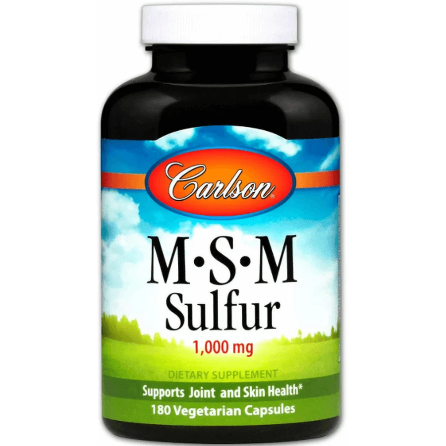Метилсульфонилметан МСМ Carlson MSM Sulfur 1000 мг, 180 вегетарианских капсул: цены и характеристики