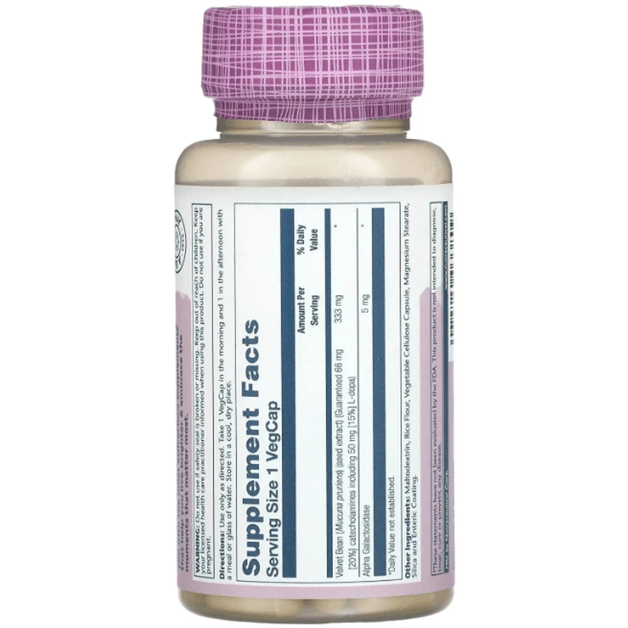 Мукуна жгучая Solaray Mucuna Pruriens 333 мг, 60 капсул: цены и характеристики