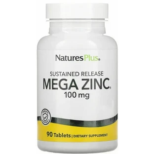 Мега Цинк Natures Plus Mega Zinc 100 мг, 90 таблеток