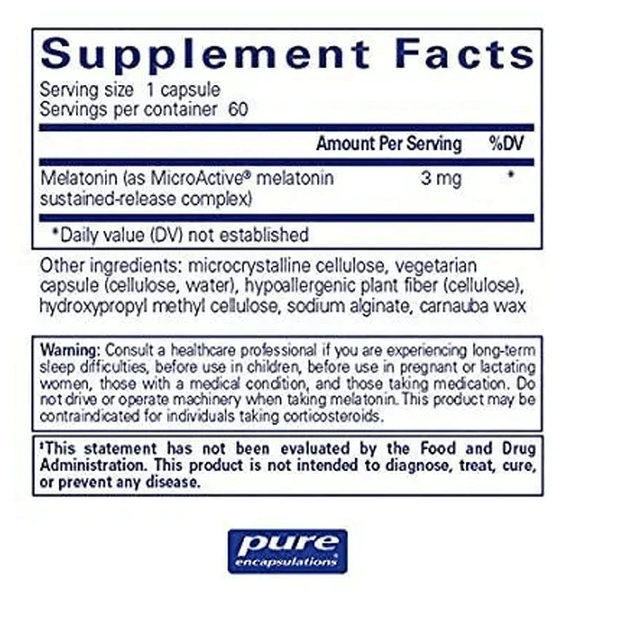 Мелатонін Pure Encapsulations Melatonin-SR, 60 капсул: ціни та характеристики