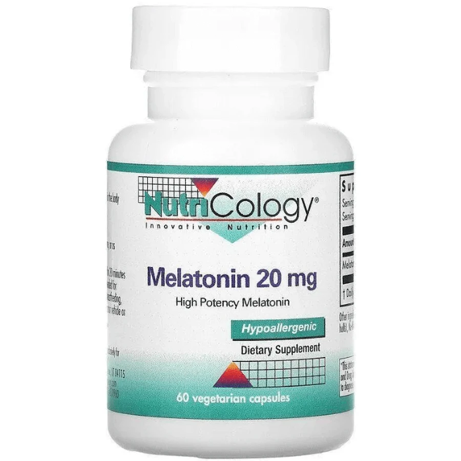 Мелатонін Nutricology Melatonin 20 мг, 60 капсул: ціни та характеристики