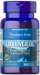 Олія печінки тріски Puritan's Pride Cod Liver Oil 415 мг, 100 гелевих капсул