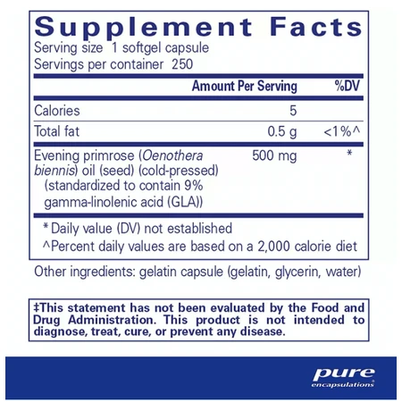 Олія Примули Вечірньої Pure Encapsulations EPO Evening Primrose Oil, 250 капсул: ціни та характеристики