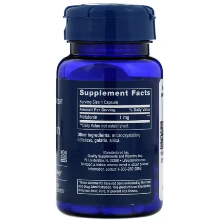 Мелатонин Life Extension Melatonin 1 мг, 60 капсул: цены и характеристики